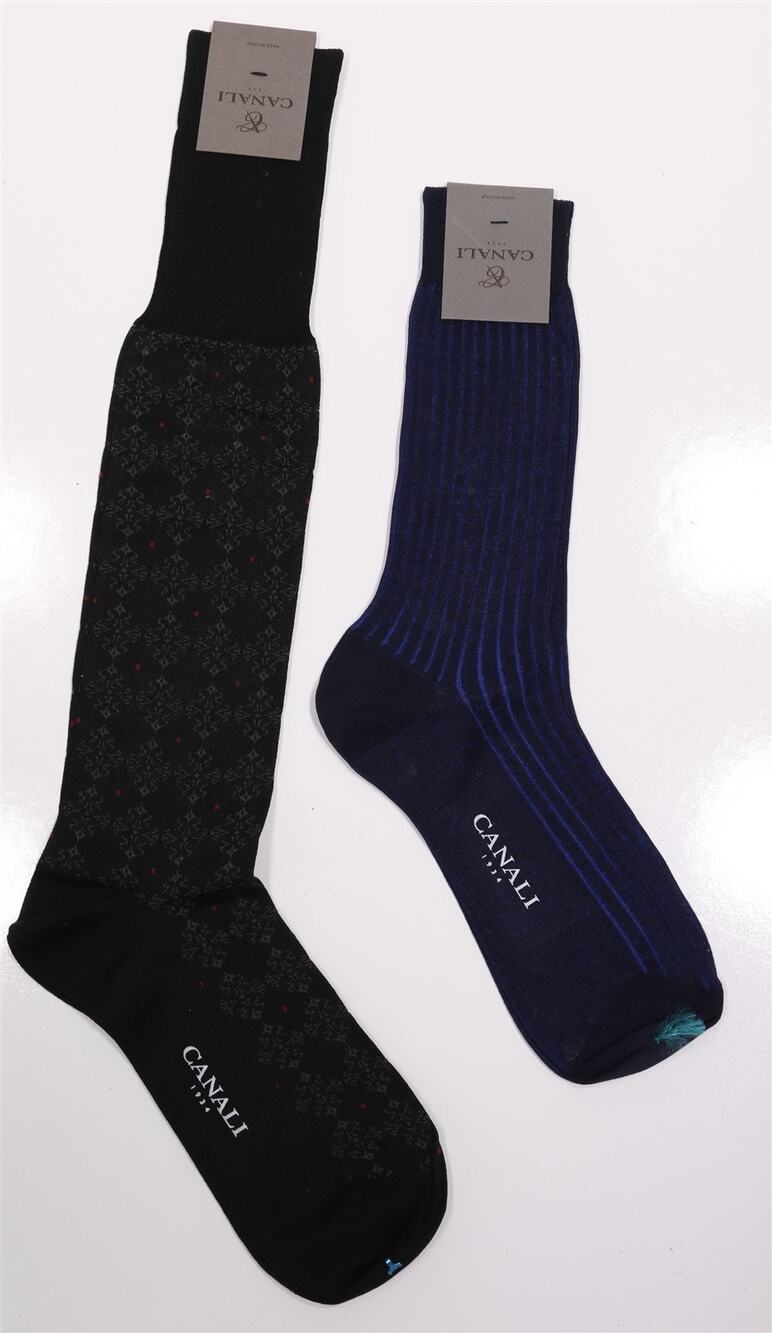 Lot of 2 Canali Authentic Cotton Dress Socks Size 10.5 11.5